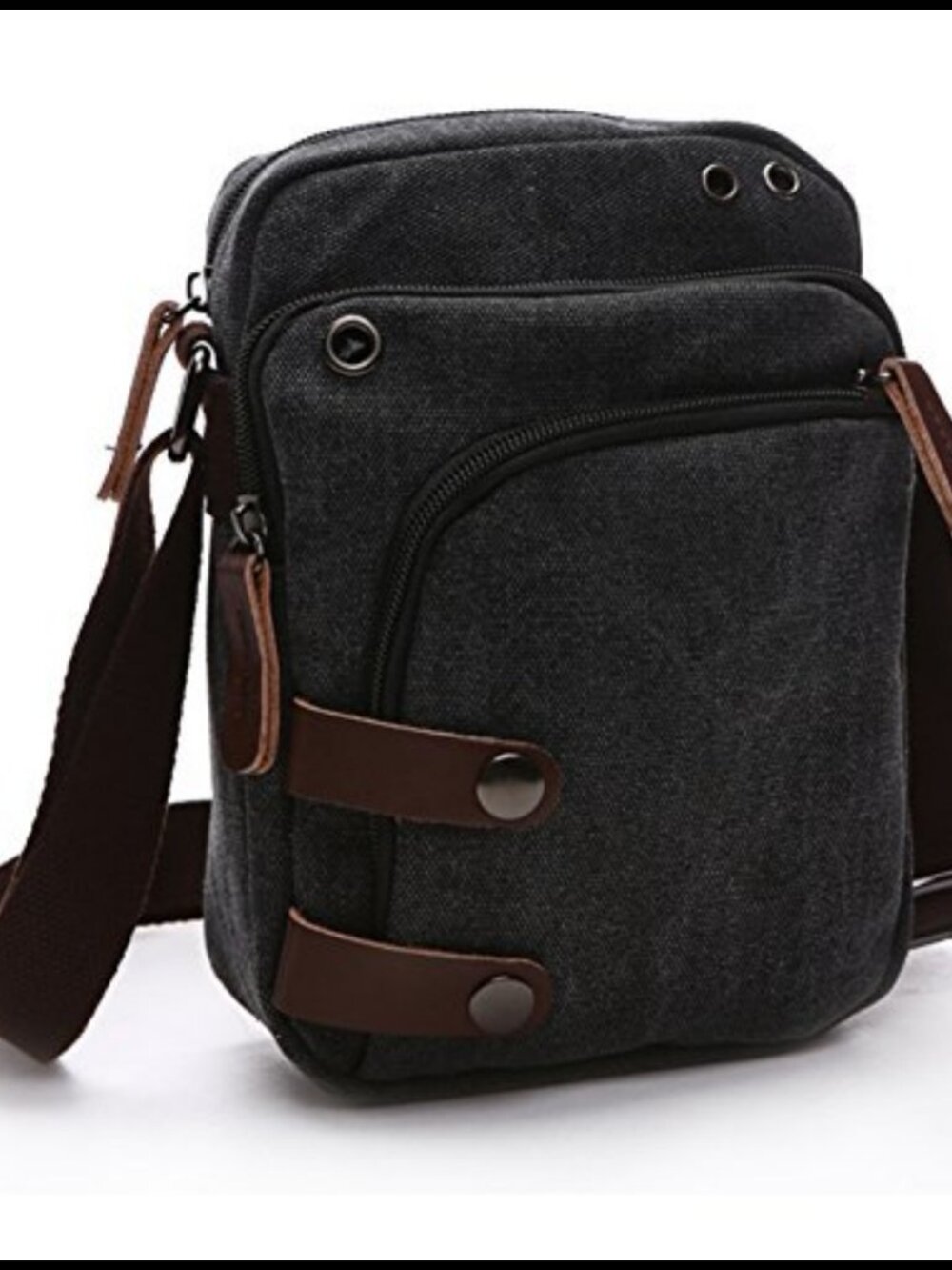 Canvas Mini Crossbody Bag Small Travel Purse Adjustable Strap Pockets Unisex